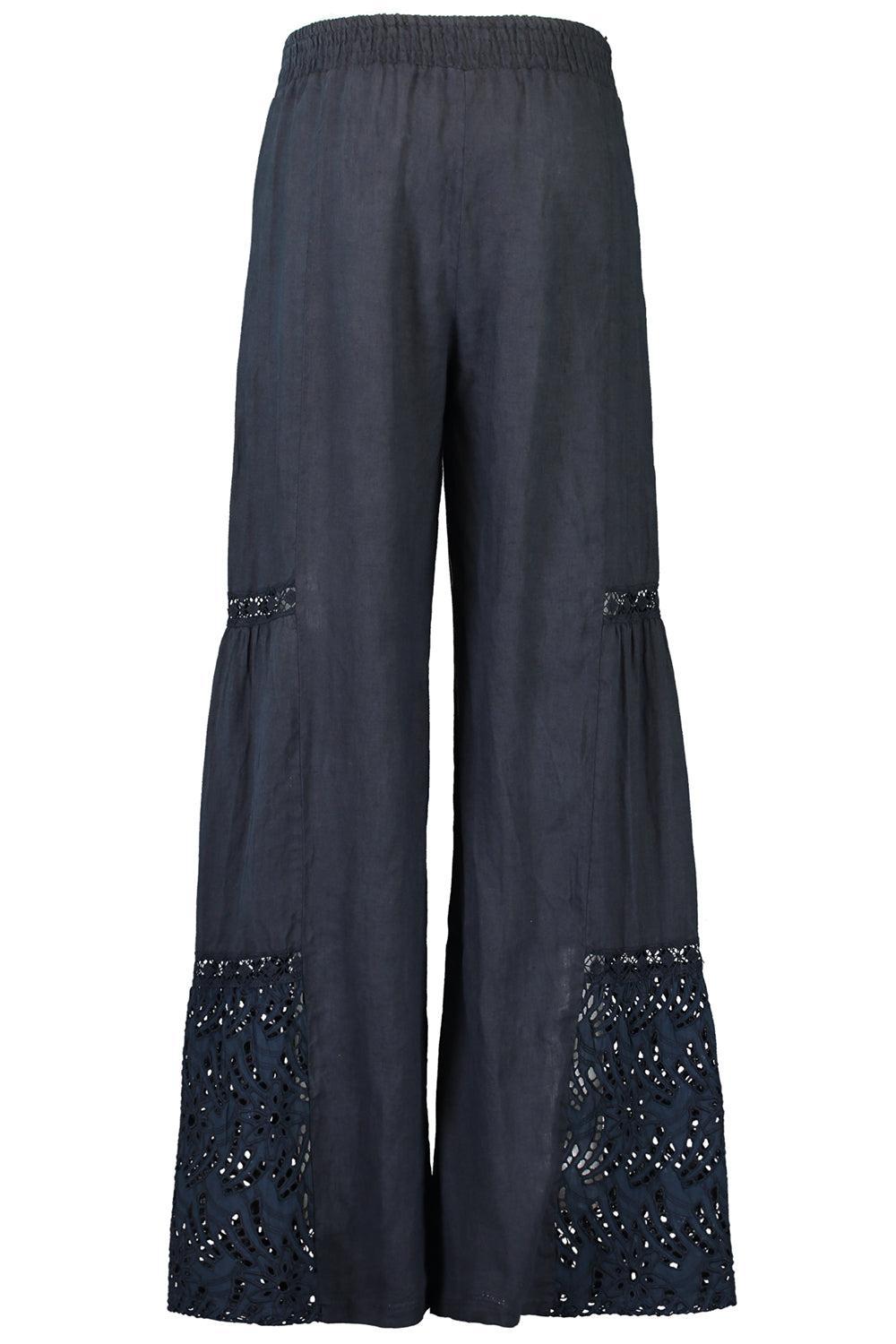 Carvaro Pants-NAVY-XS-CLOTHINGPANTWIDE LEG-TEMPTATION POSITANO