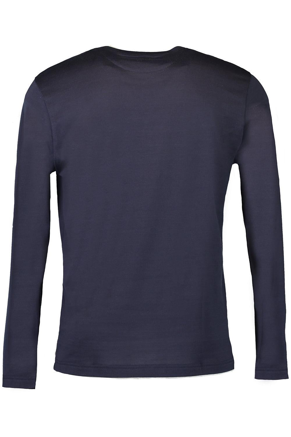 Crewneck Long Sleeve - Blueberry Light Gray-BLUEBERRY/GREEN-S-MENSCLOTHINGSHIRT-ELEVENTY