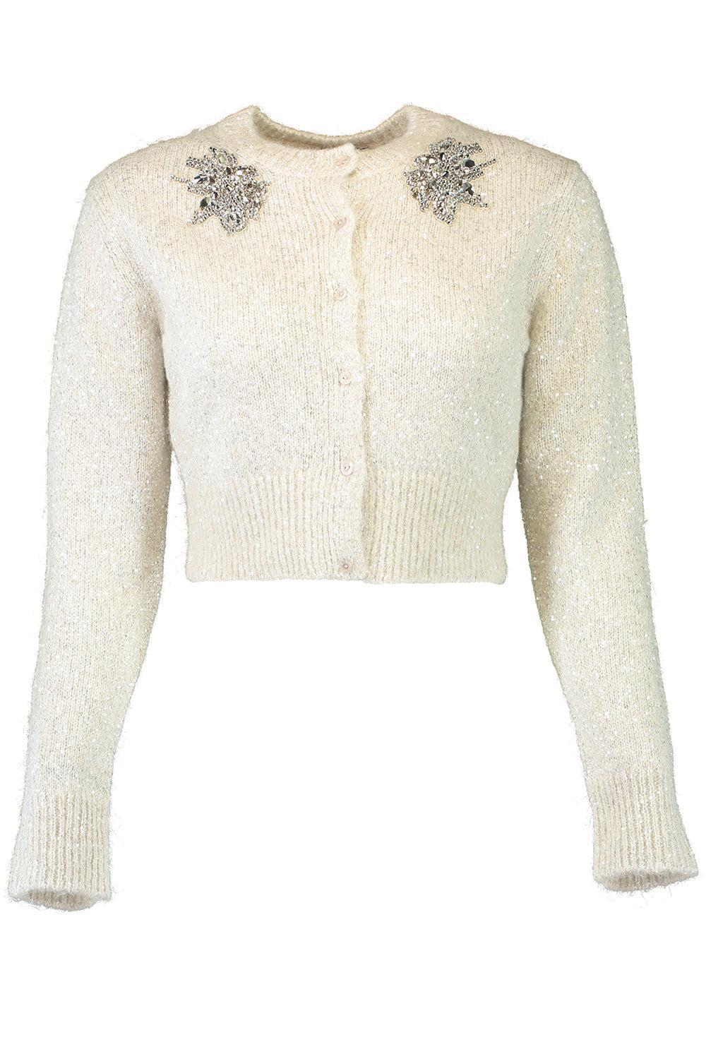 Cropped Jeweled Cardigan-CHAMPAGNE-XS-CLOTHINGTOPCARDIGAN-ERDEM