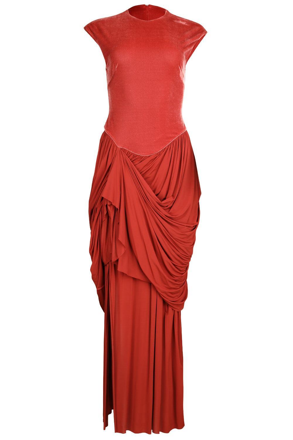 Memento Drape Dress-DK ROSE-0-CLOTHINGDRESSCOCKTAIL-ZIMMERMANN