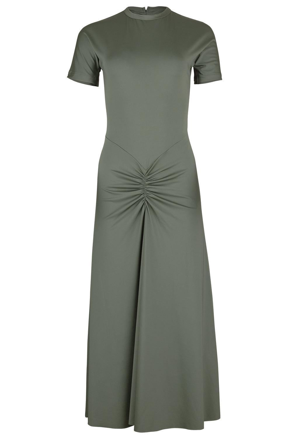 Gathered Waist Midi Dress - Oregano