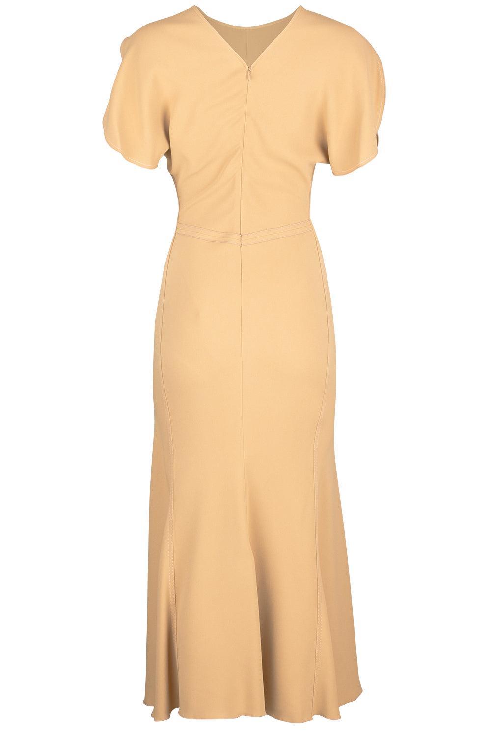 Gathered Waist Midi Dress - Honey-HONEY-0-CLOTHINGDRESSCASUAL-VICTORIA BECKHAM