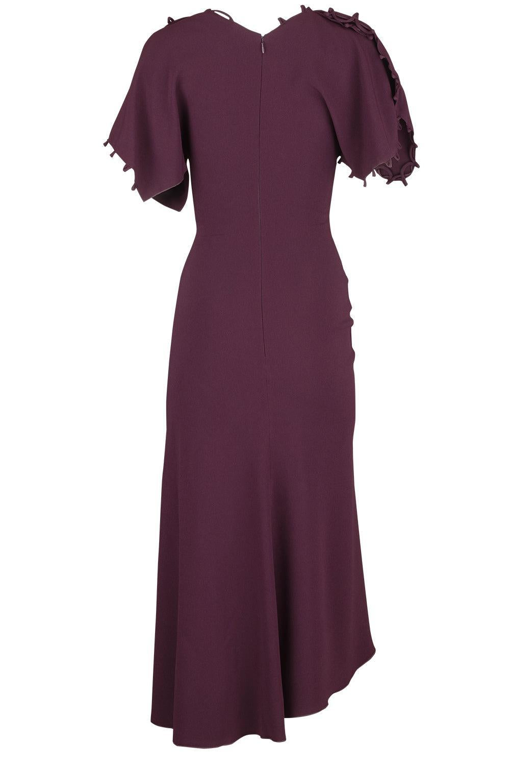 Rouleaux Detail Dress-MERLOT-2-CLOTHINGDRESSCASUAL-VICTORIA BECKHAM