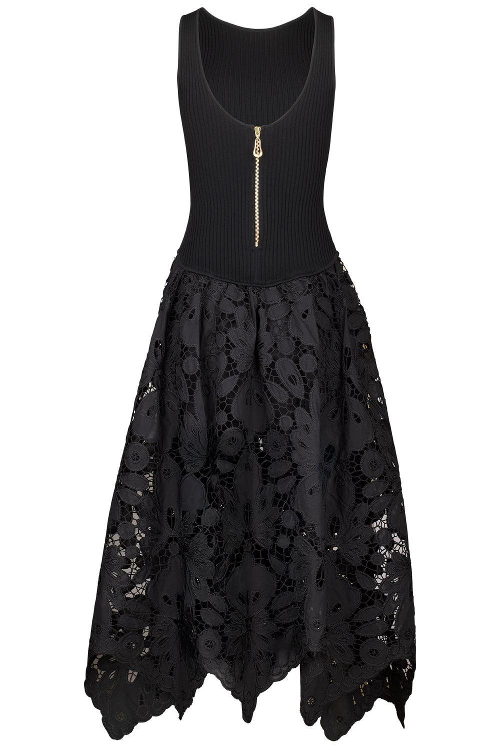 Atlas Midi Dress-BLACK-XS-CLOTHINGDRESSCASUAL-AJE