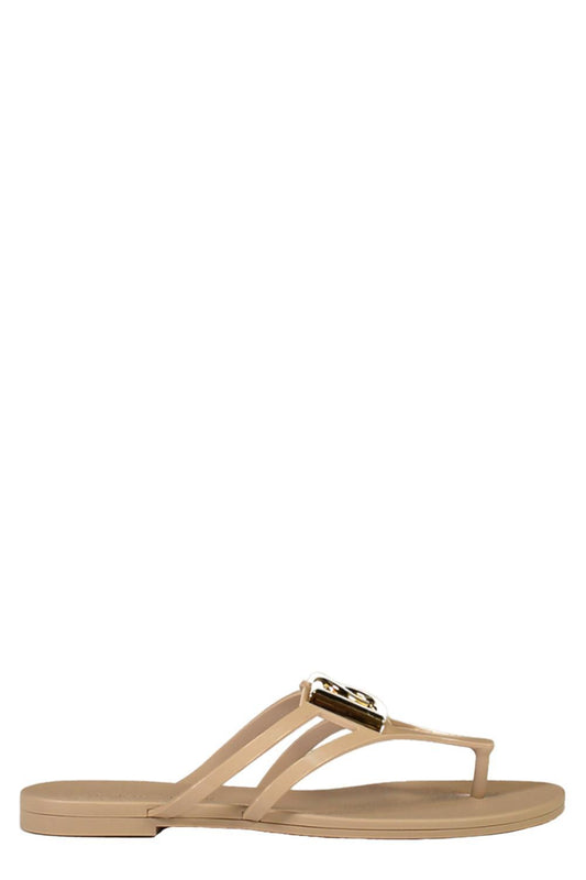 Rubber Thong Sandal - Powder Gold-CREAM-36-SHOESANDAL-DOLCE & GABBANA
