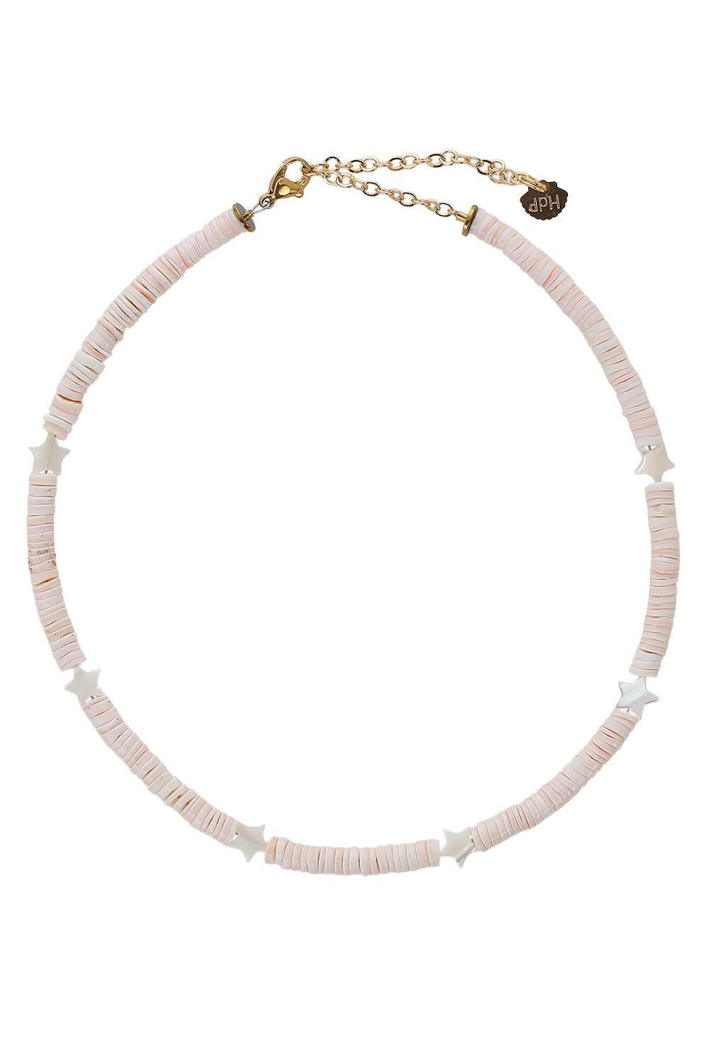Blush White Stars Matte Puka Necklace-PINK-JEWELRYBOUTIQUENECKLACE O-HIJAS DE PUKA