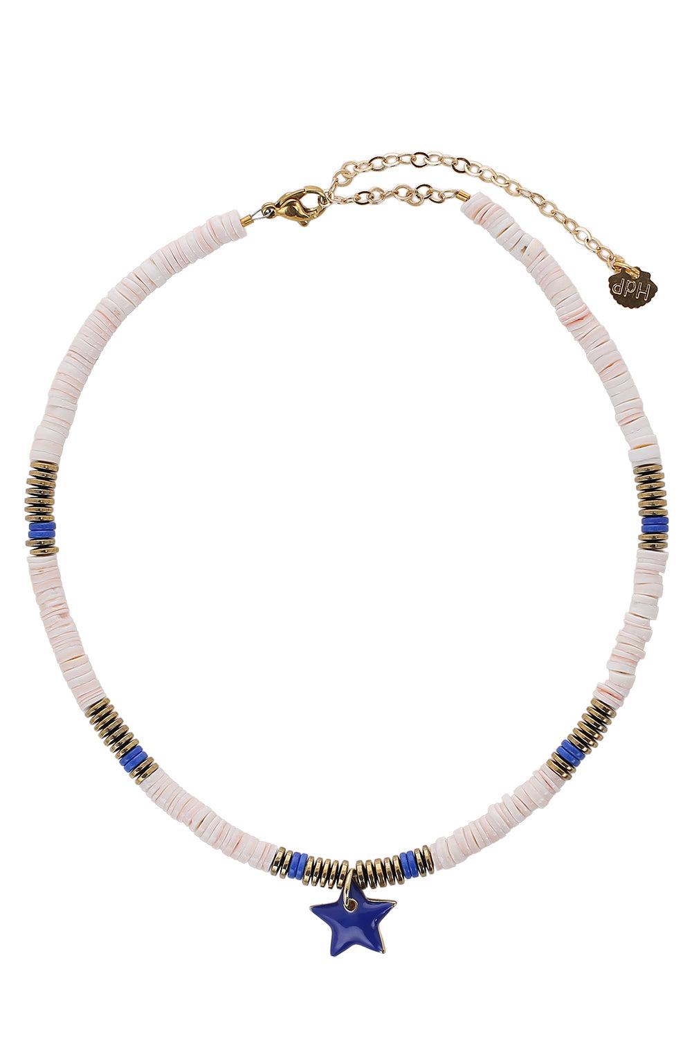 Blush Blue Star Sea Shell Puka Necklace-PINK-JEWELRYBOUTIQUENECKLACE O-HIJAS DE PUKA