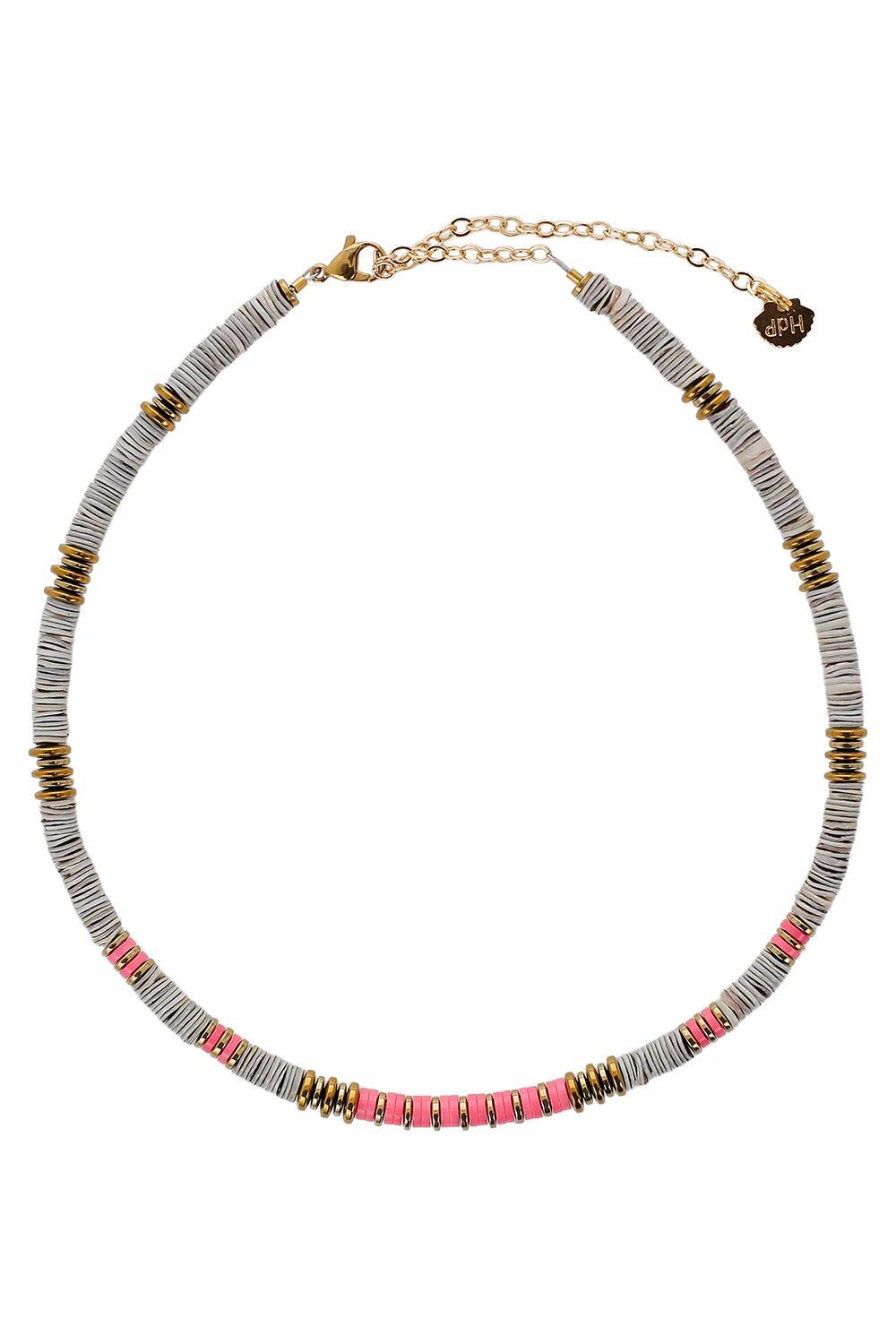 Ania Pink Semplice Necklace-PINK/GRY-JEWELRYBOUTIQUENECKLACE O-HIJAS DE PUKA