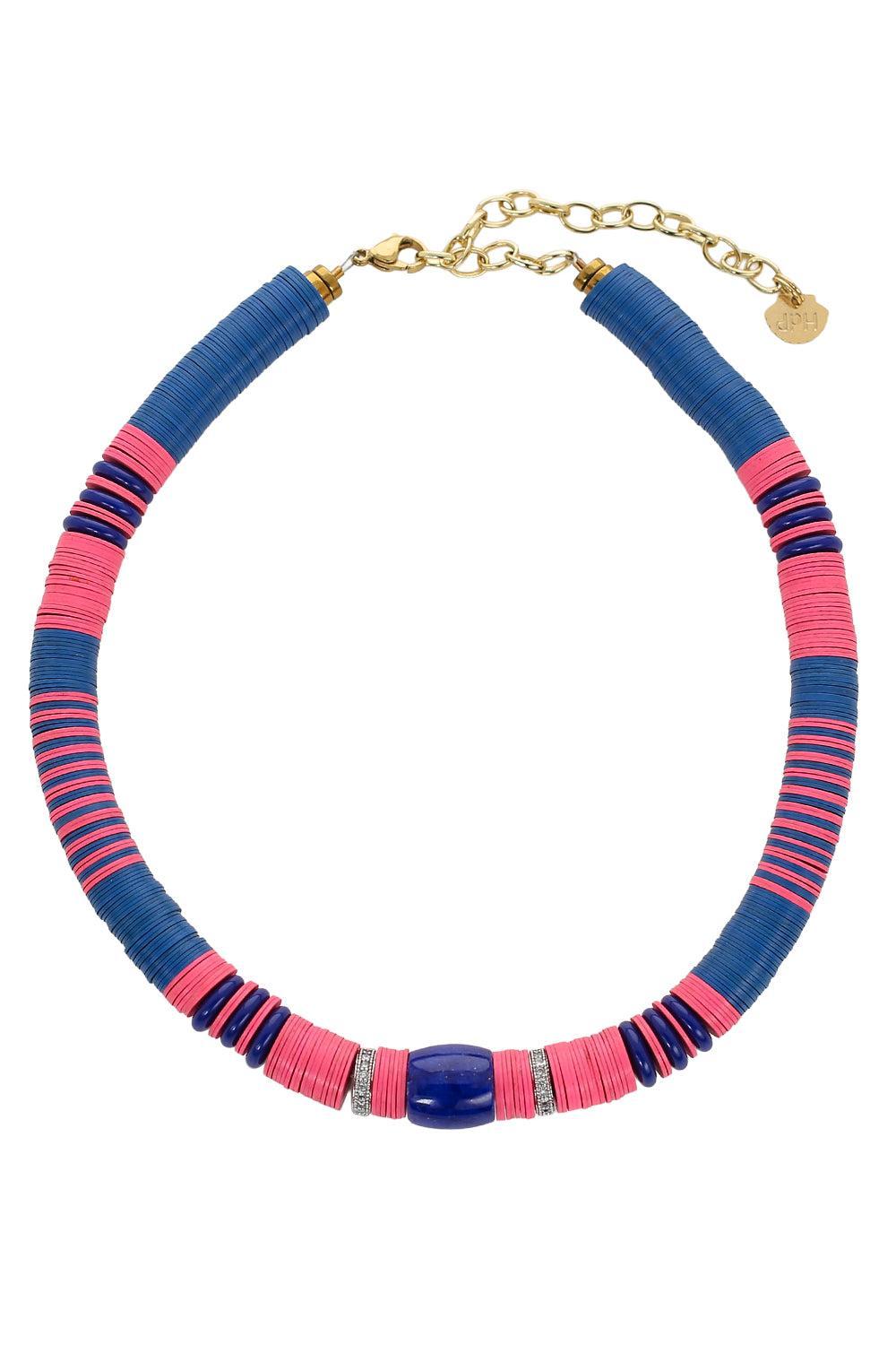 Pink Blue Rondelle Necklace-PNK/BLUE-JEWELRYBOUTIQUENECKLACE O-HIJAS DE PUKA