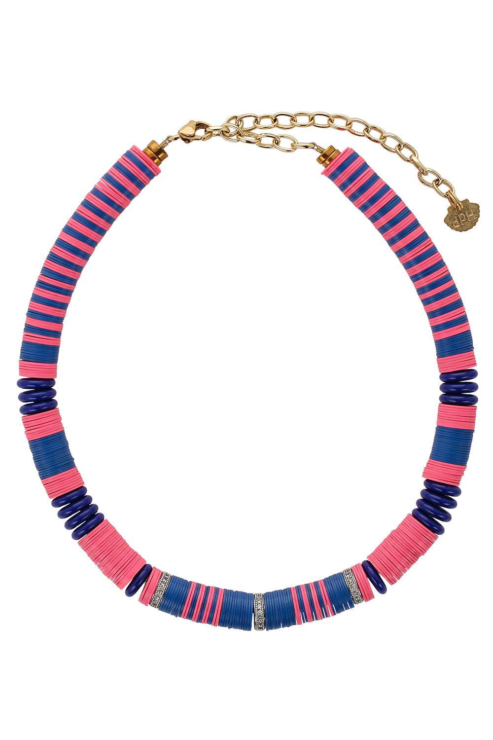 Pink Blue Rondelle Necklace-PNK/BLUE-JEWELRYBOUTIQUENECKLACE O-HIJAS DE PUKA