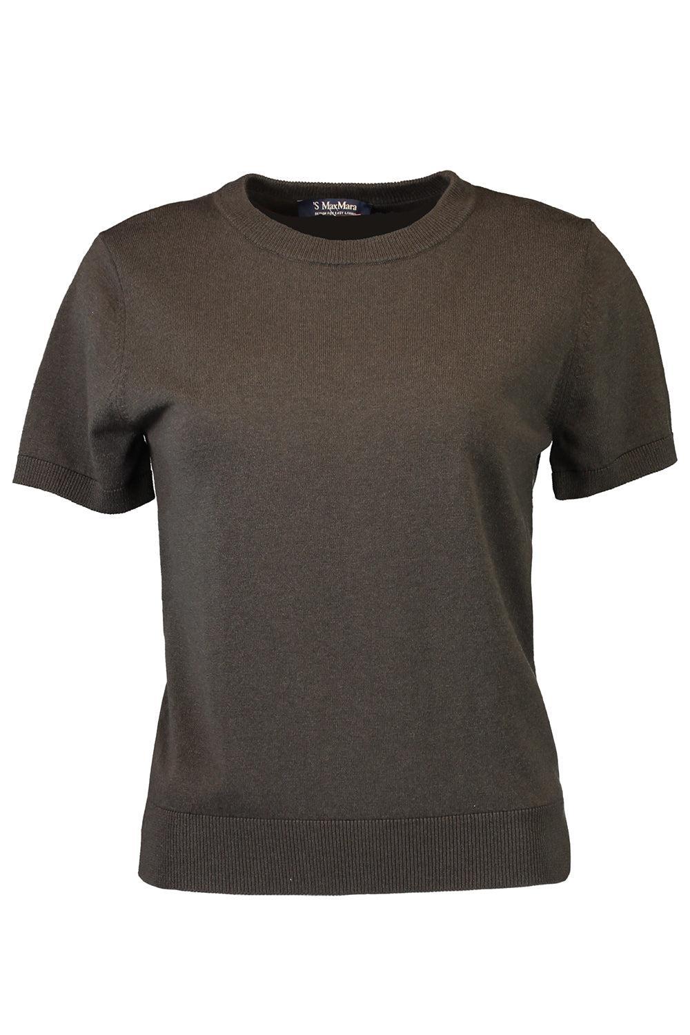 Short Sleeve Sweater-DK GRN-XS-CLOTHINGTOPSWEATER-MAX MARA