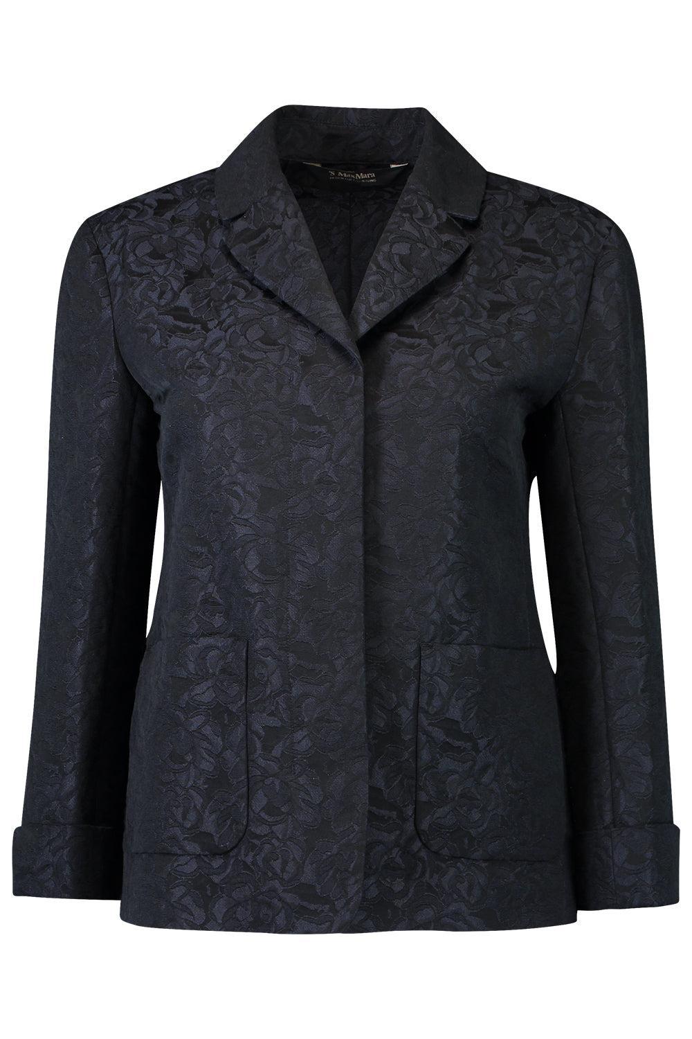 Printed Blazer-MIDNTBLU-4-CLOTHINGJACKETBLAZERS-MAX MARA