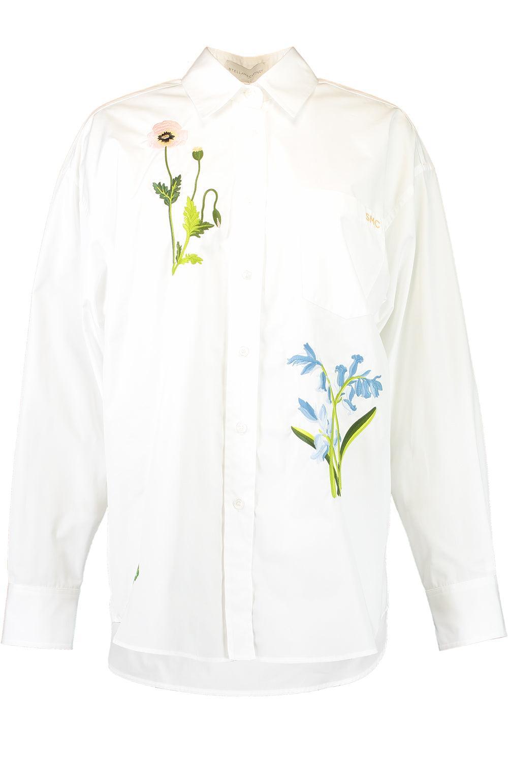 Flower Embroidered Shirt-PURE WHT-36-CLOTHINGTOPBLOUSE-STELLA MCCARTNEY