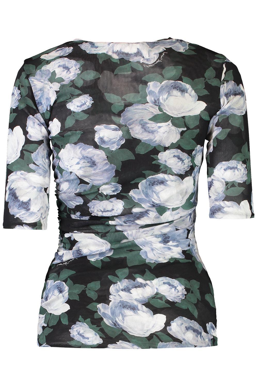 Three Quarter Sleeve Floral Top-MULTI-XS-CLOTHINGTOPKNITS-STELLA MCCARTNEY