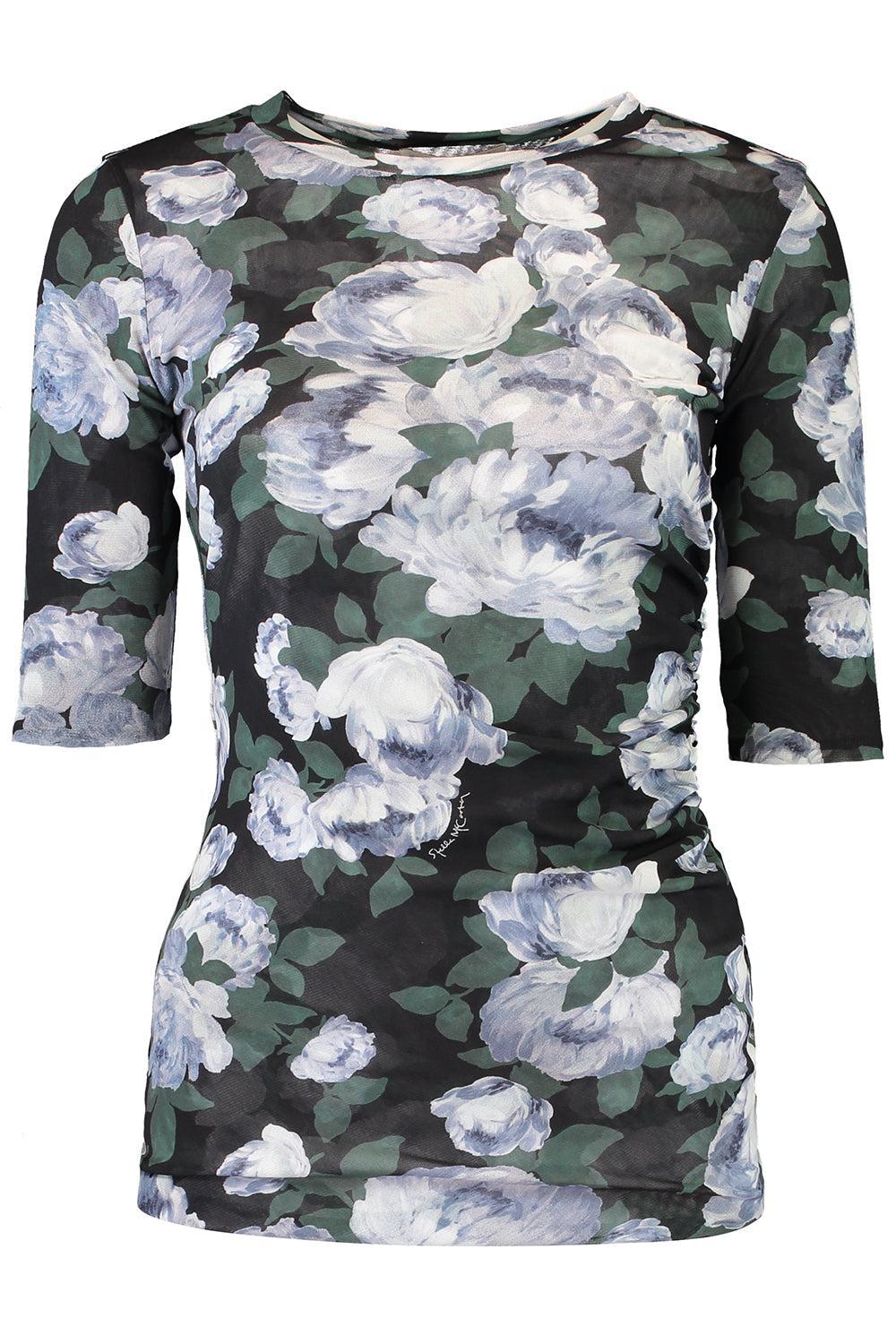 Three Quarter Sleeve Floral Top-MULTI-XS-CLOTHINGTOPKNITS-STELLA MCCARTNEY