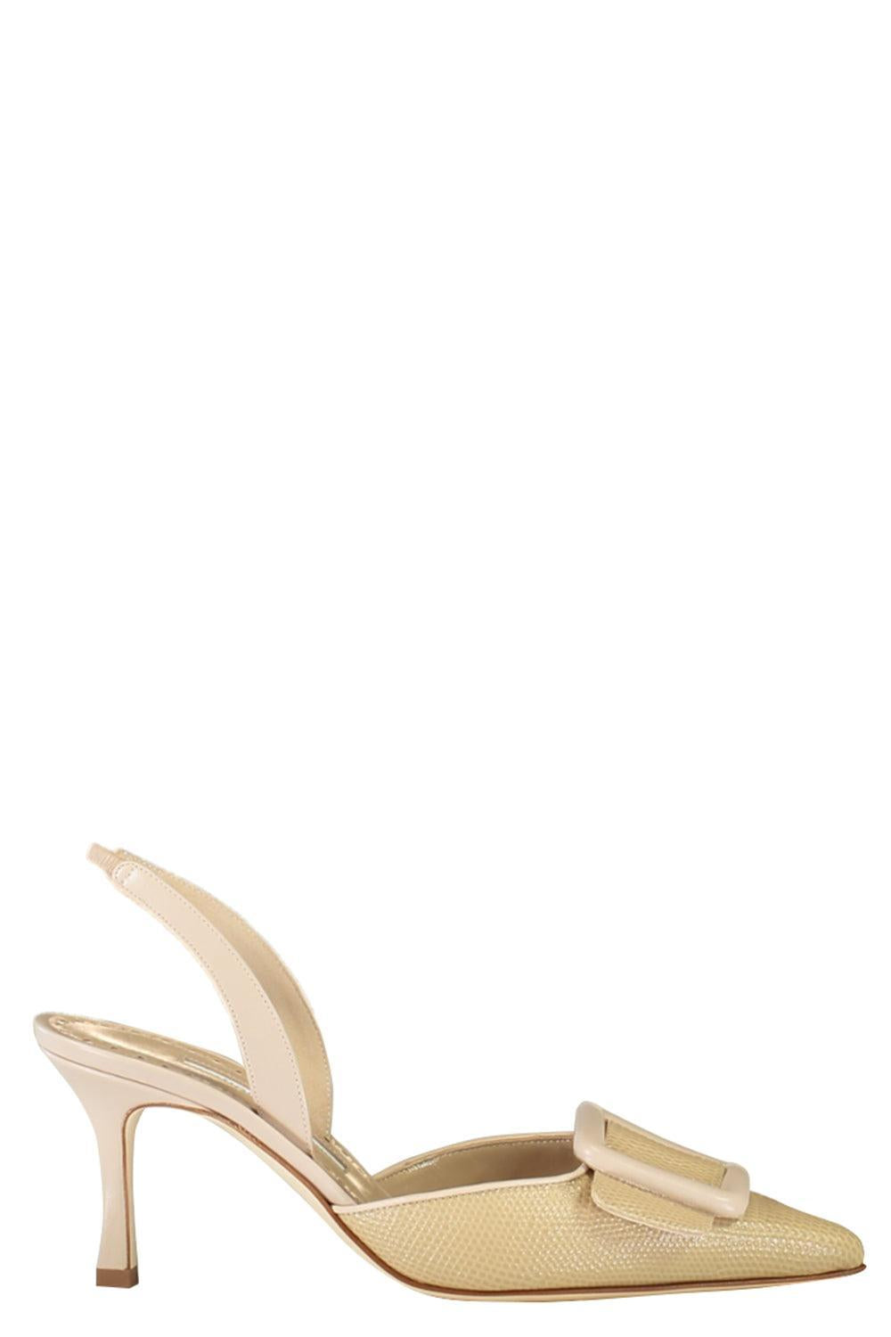 Maysli Slingback - Yellow Nude-BROWN-35.5-SHOEPUMP-MANOLO BLAHNIK