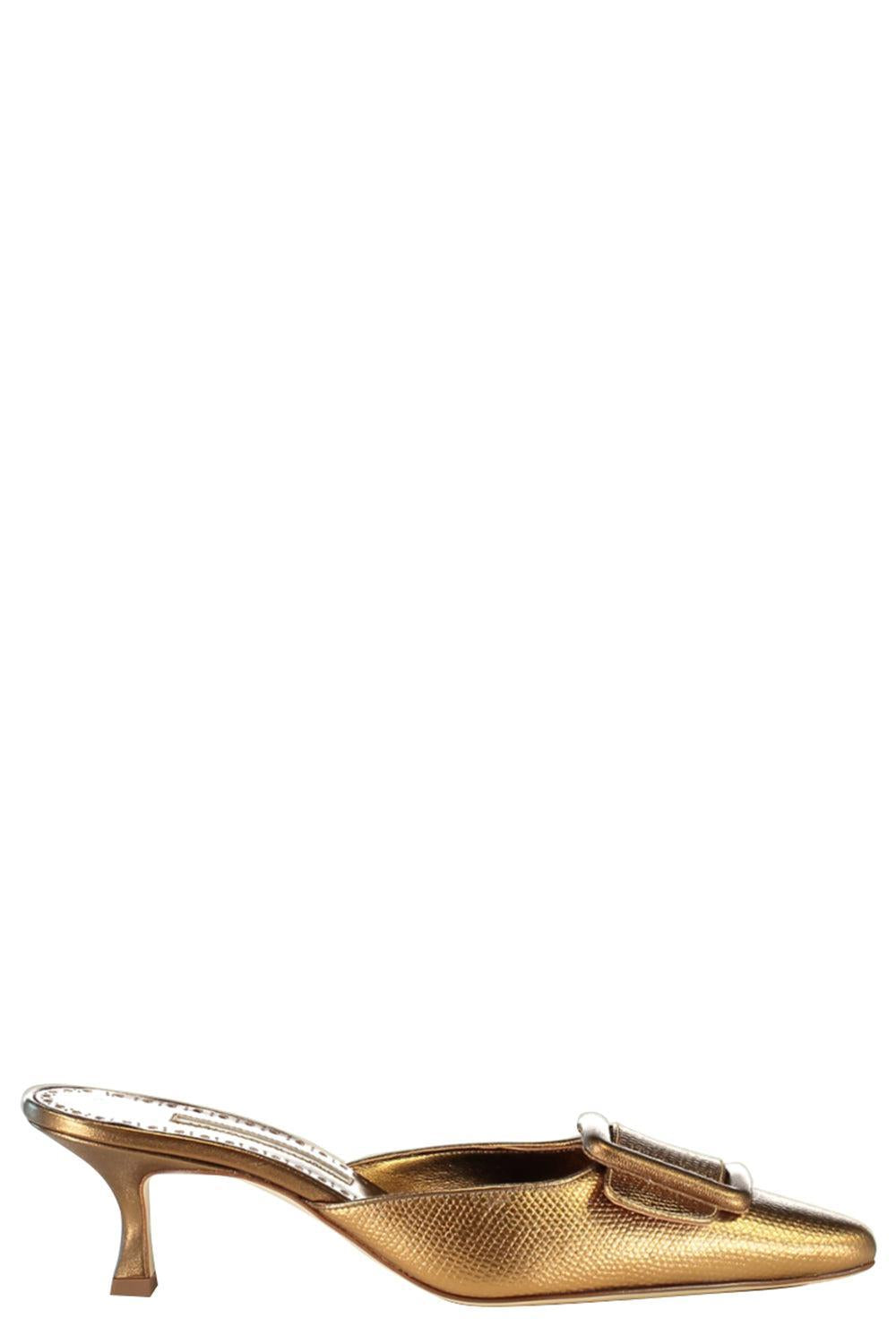 Maysalebi Mule - Yellow Bronze-YPRBRNZ-37-SHOEMULE-MANOLO BLAHNIK