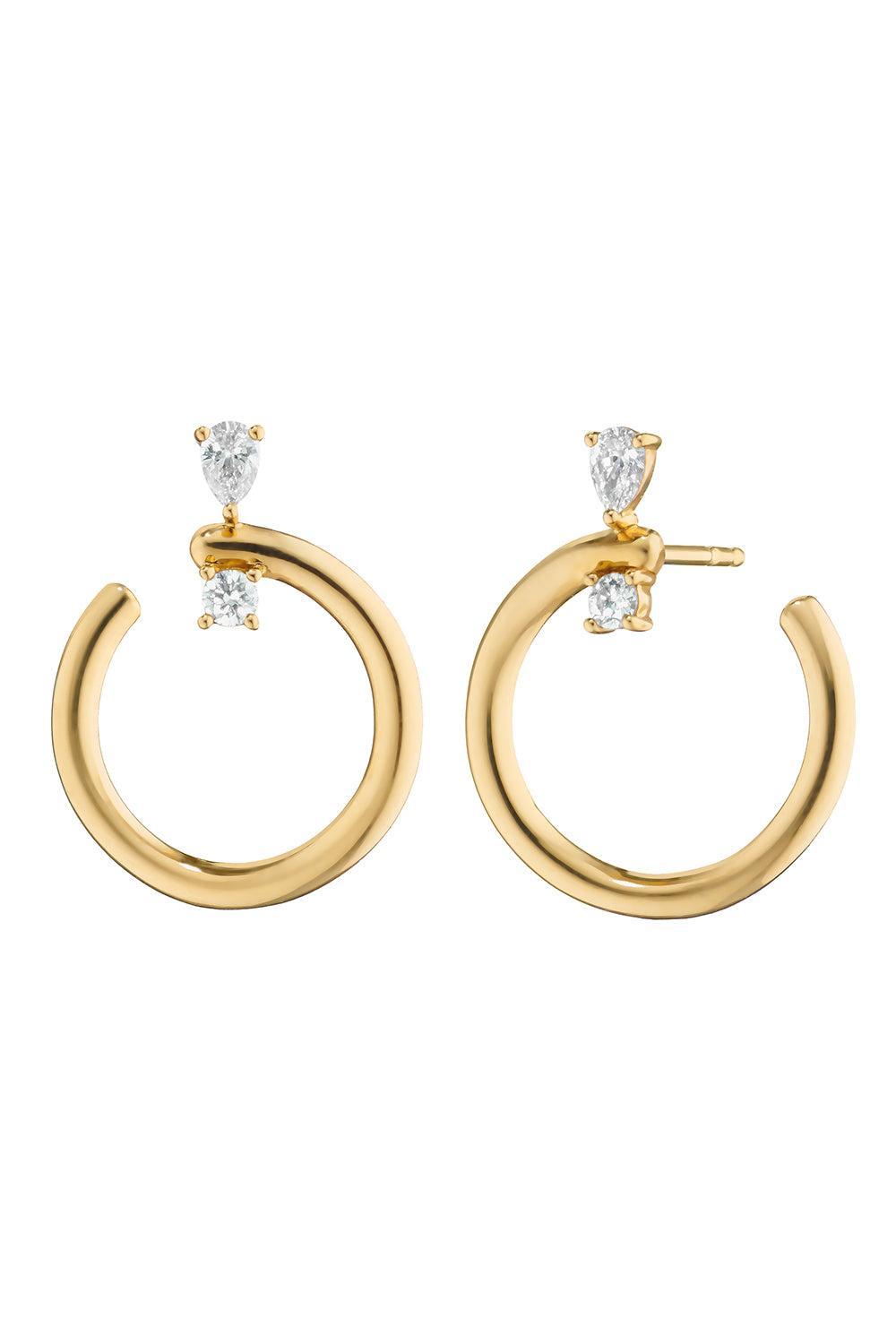 Diamond Midi Galaxy Hoop Earrings-YELLOW GOLD-JEWELRYFINE JEWELEARRING-MONICA RICH KOSANN