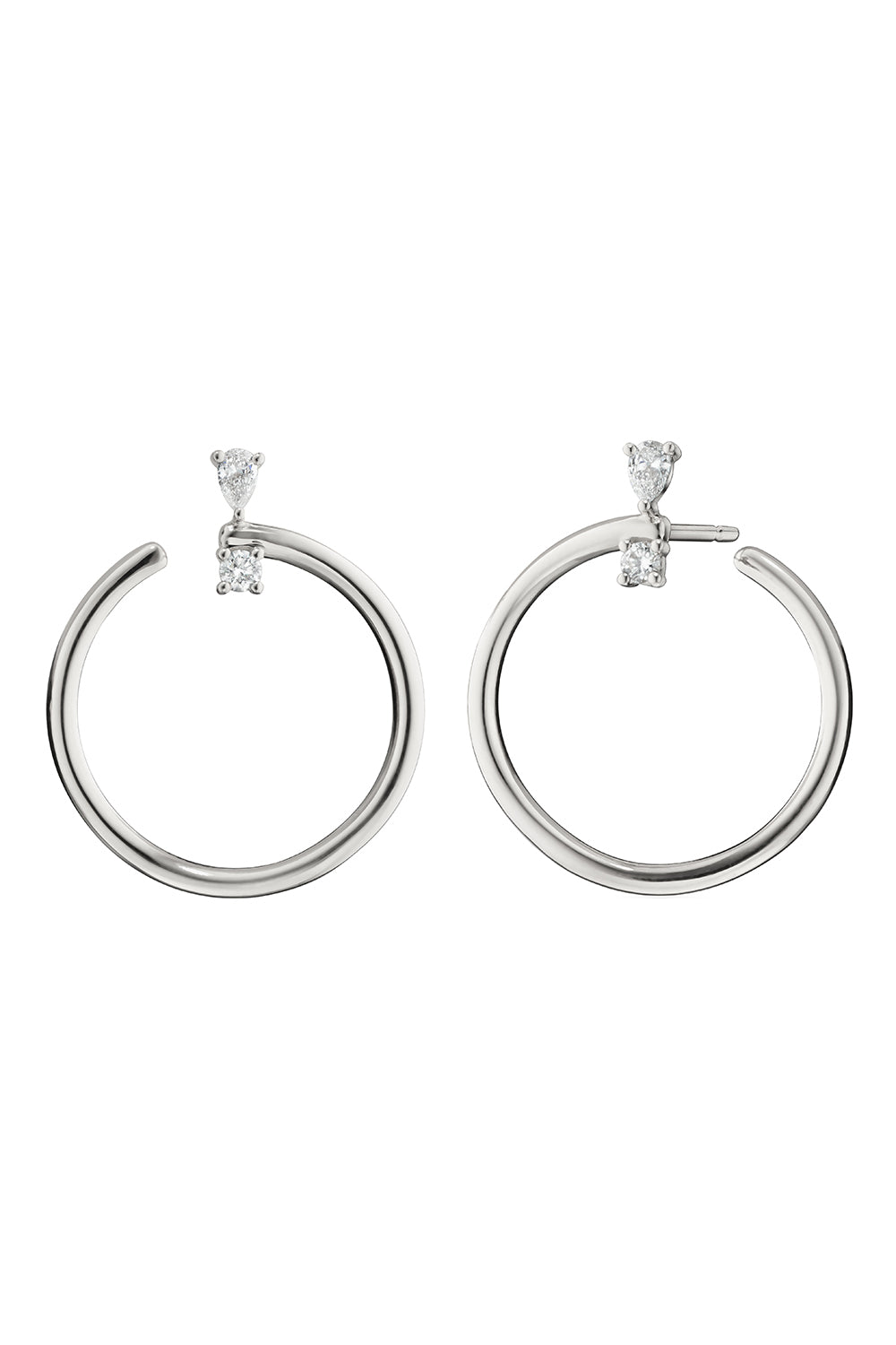 White Sapphire Large Galaxy Wrap Hoop Earrings-SILVER-JEWELRYFINE JEWELRING-MONICA RICH KOSANN