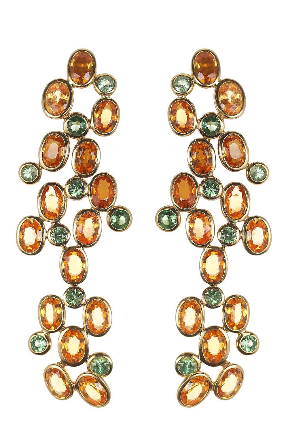 Sapphire Tsavorite Earrings-YELLOW GOLD-JEWELRYFINE JEWELEARRING-ALEXANDER LAUT