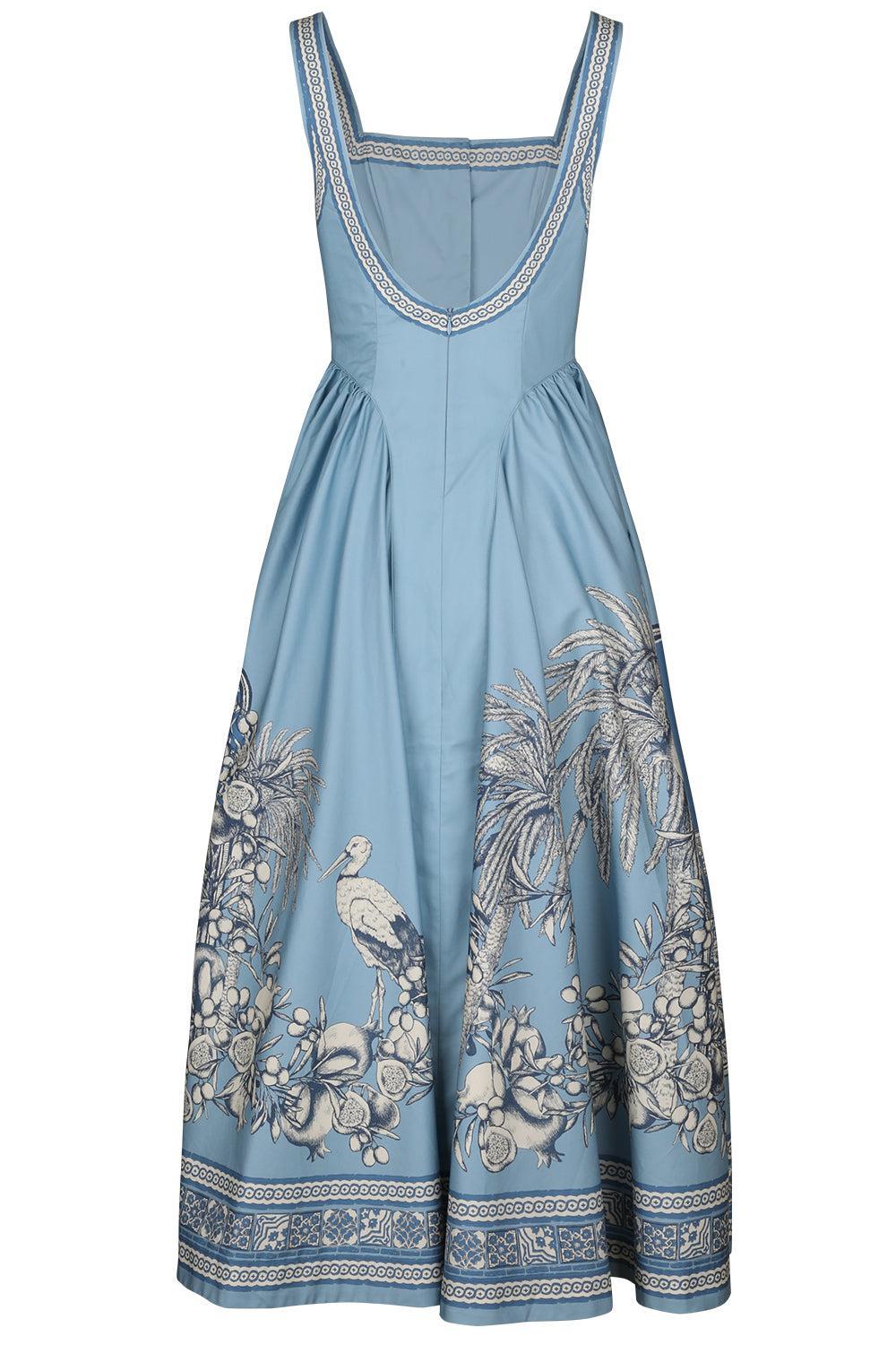 Villa Romantica Midi Dress-BLUE-2-CLOTHINGDRESSCASUAL-ALEMAIS