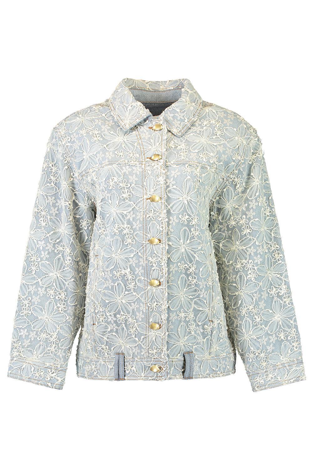 Bloom Denim Jacket-MUM WASH-2-CLOTHINGJACKETCASUAL-AJE
