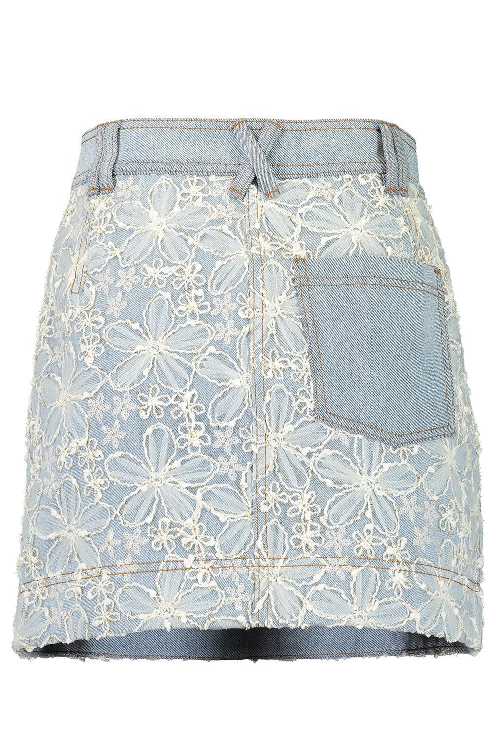 Bloom Denim Skirt-MUM WASH-2-CLOTHINGSKIRTMINI-AJE