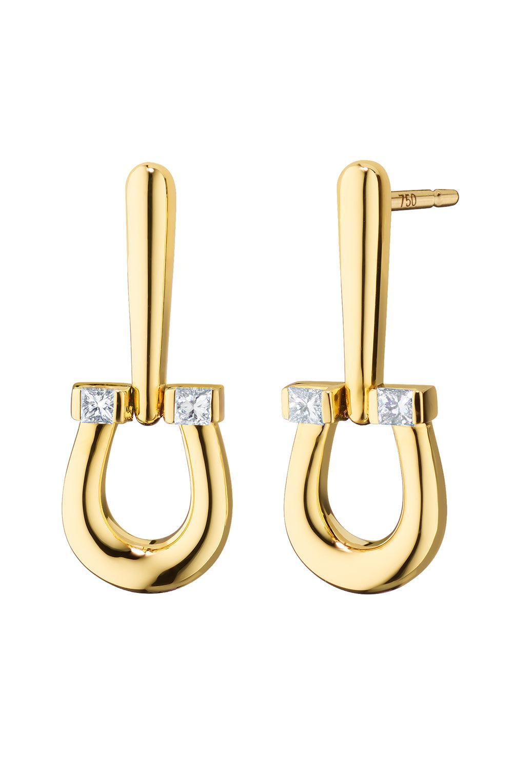 Diamond Horseshoe Earrings-YELLOW GOLD-JEWELRYFINE JEWELEARRING-MONICA RICH KOSANN