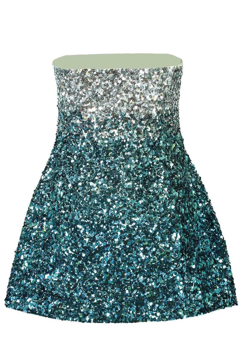 Tancy Dress - Seychelles Teal Ombre-SEYCTEAL-XS-CLOTHINGDRESSCOCKTAIL-RETROFETE