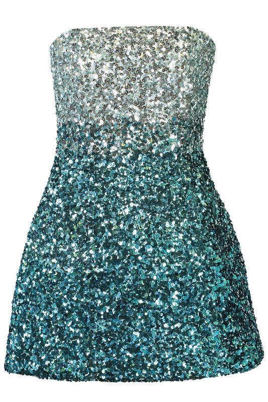 Tancy Dress - Seychelles Teal Ombre-SEYCTEAL-XS-CLOTHINGDRESSCOCKTAIL-RETROFETE