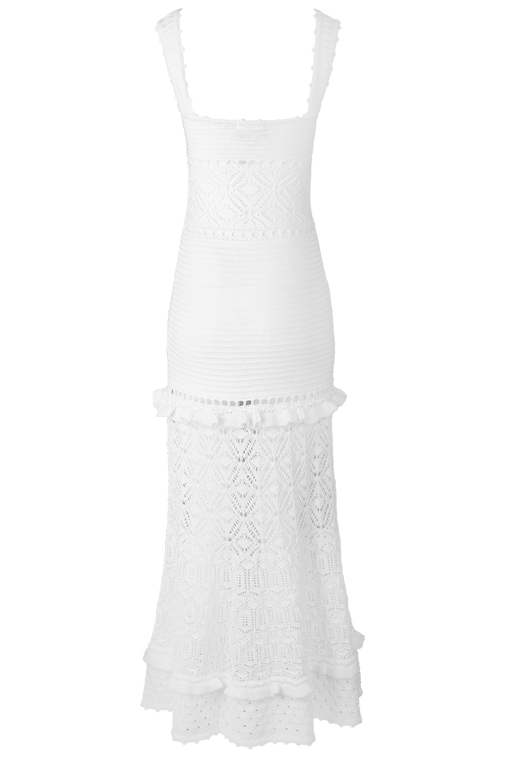 Winona Crochet Dress - Metallic White-MTLLCWHT-XS-CLOTHINGDRESSCASUAL-RETROFETE