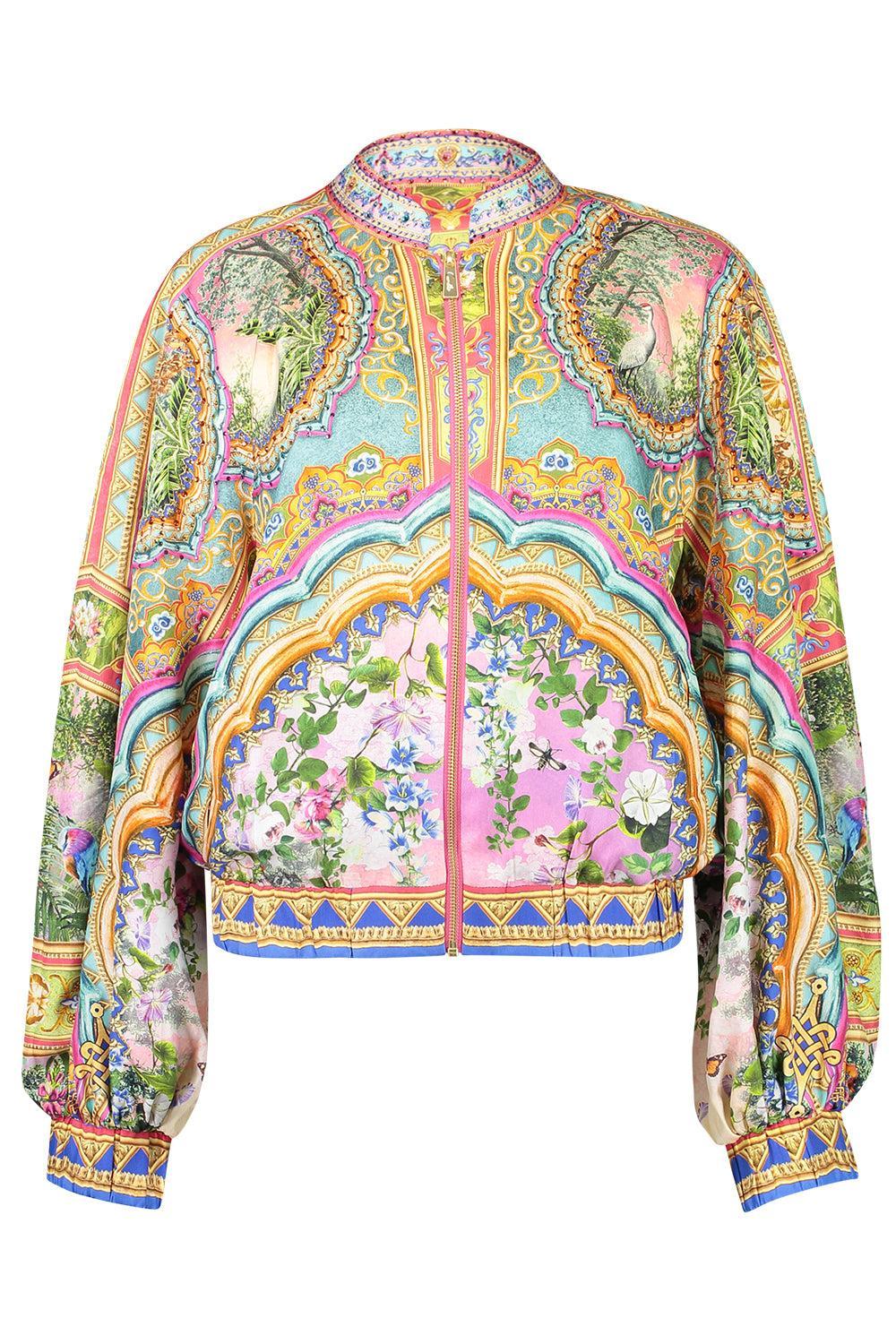 Shirred Cuff Bomber Jacket-TURKDELI-S-CLOTHINGJACKETCASUAL-CAMILLA