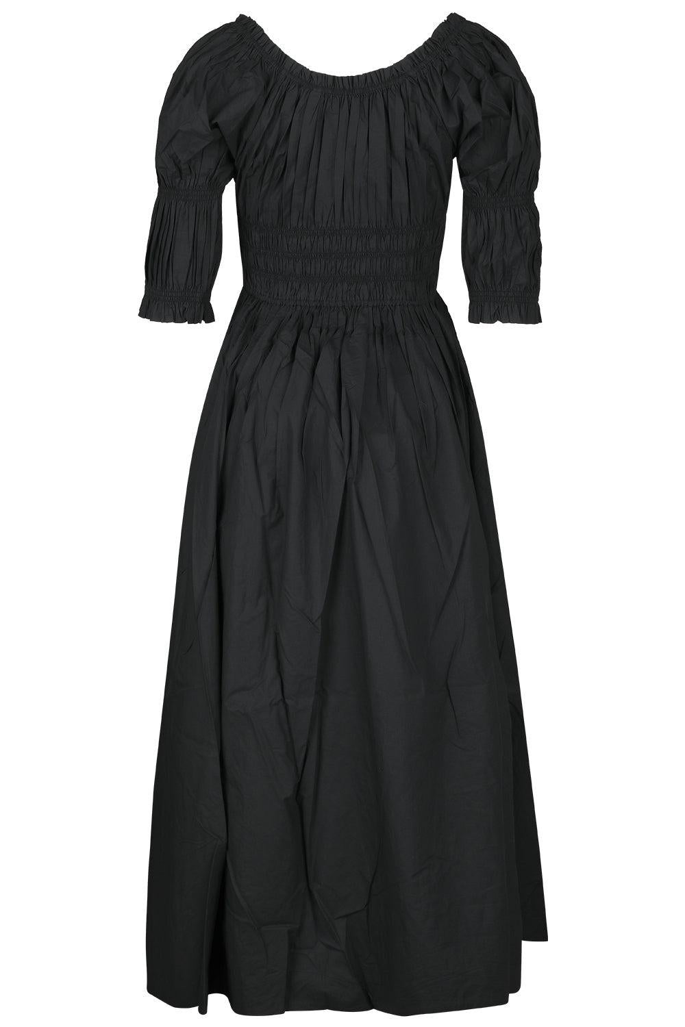 Ischia Midi Dress-BLACK-XS-CLOTHINGDRESSCASUAL-DOEN