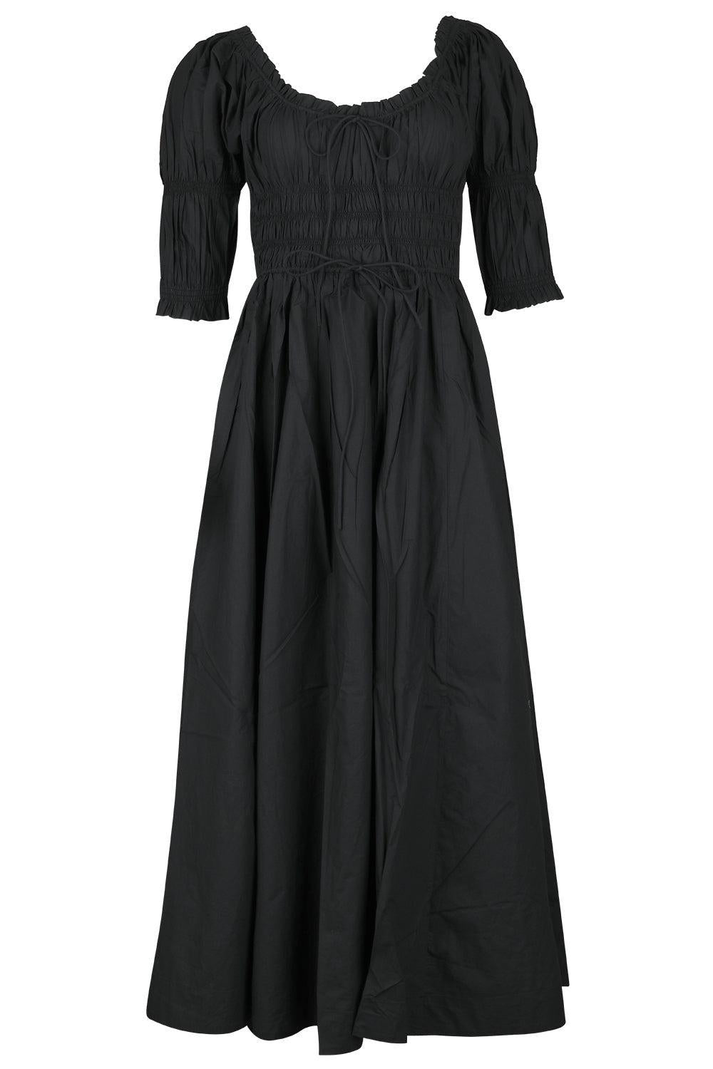 Ischia Midi Dress-BLACK-XS-CLOTHINGDRESSCASUAL-DOEN