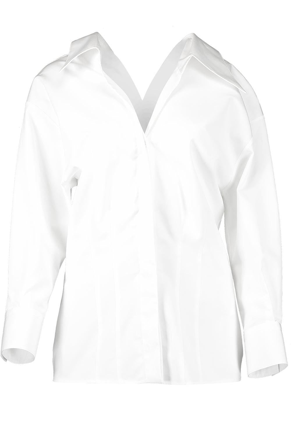 Opened Collar Blouse-WHITE-36-CLOTHINGTOPBLOUSE-GIVENCHY