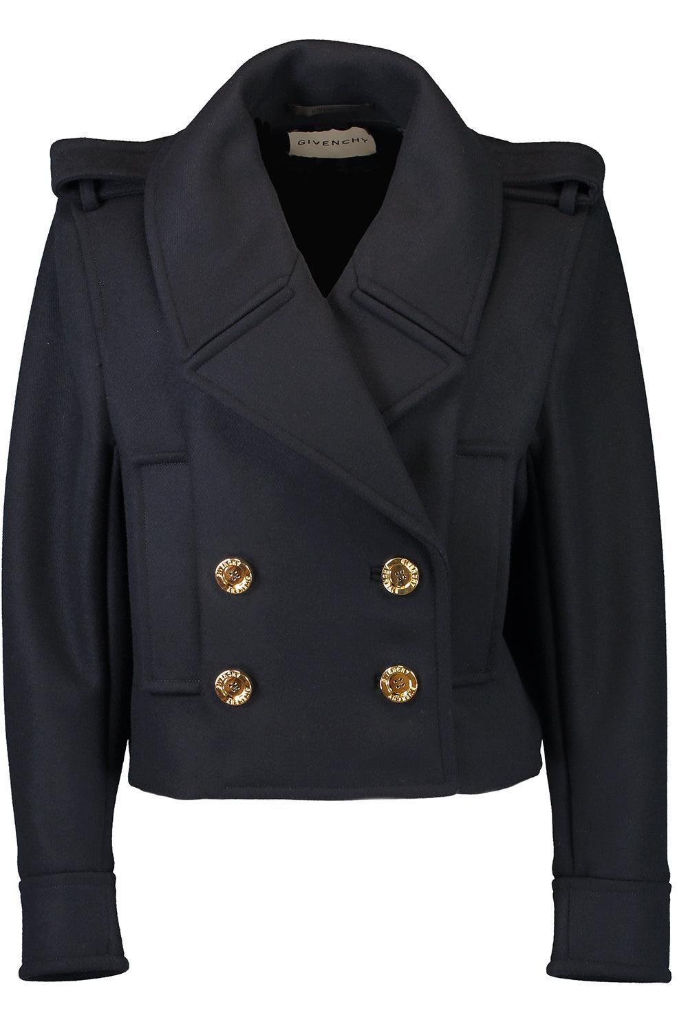 Melton Coat-NAVY-36-CLOTHINGJACKETCROPPED-GIVENCHY
