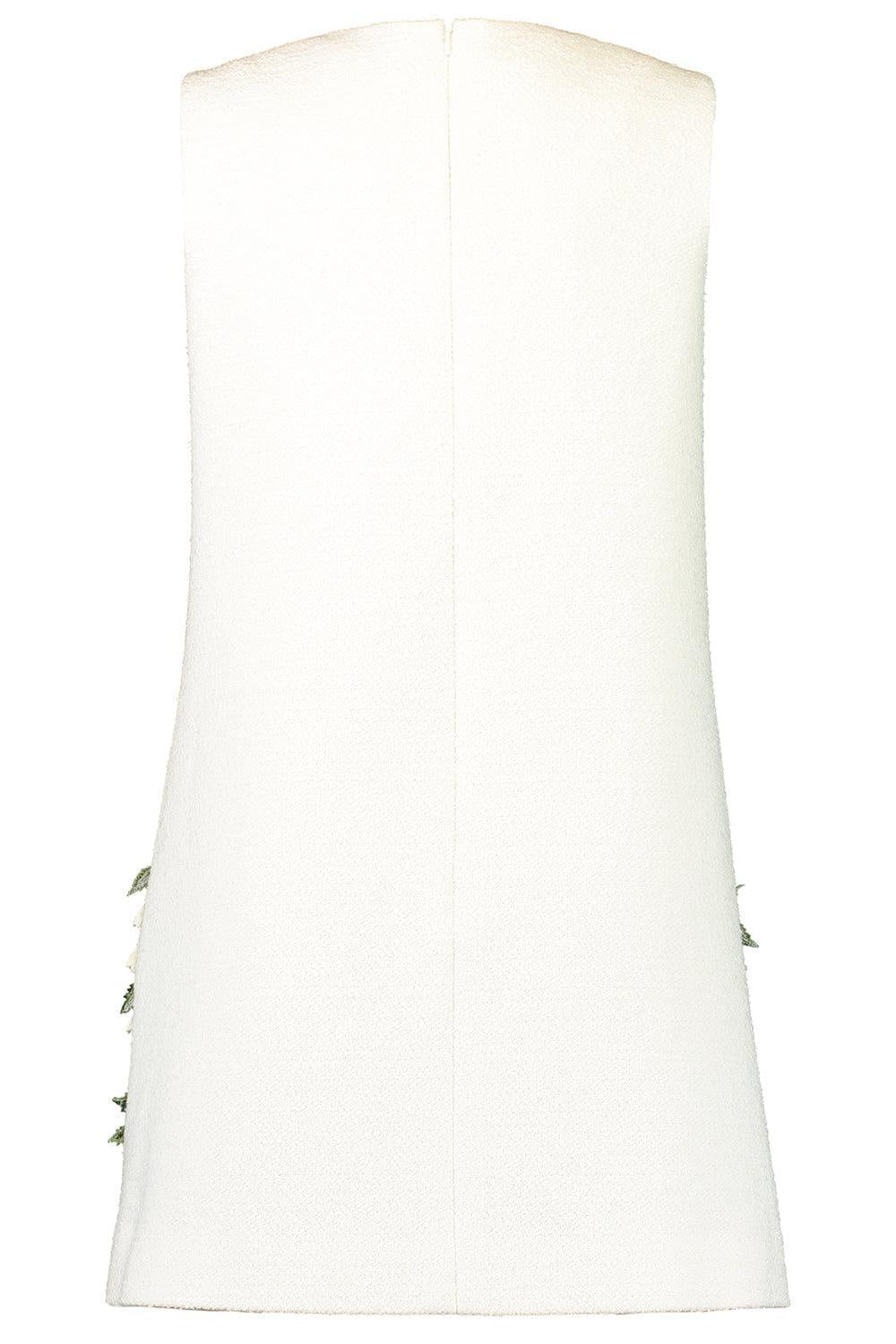 Sleeveless Embroidered Shift Dress-IVORY-4-CLOTHINGDRESSCOCKTAIL-OSCAR DE LA RENTA