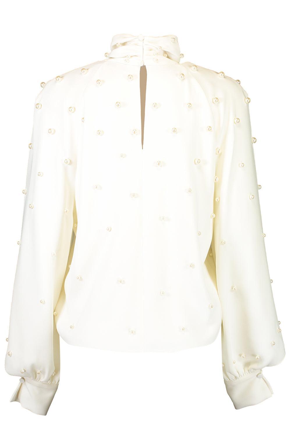 Long Sleeve Pearl Embroidered Blouse-IVORY-4-CLOTHINGTOPBLOUSE-OSCAR DE LA RENTA