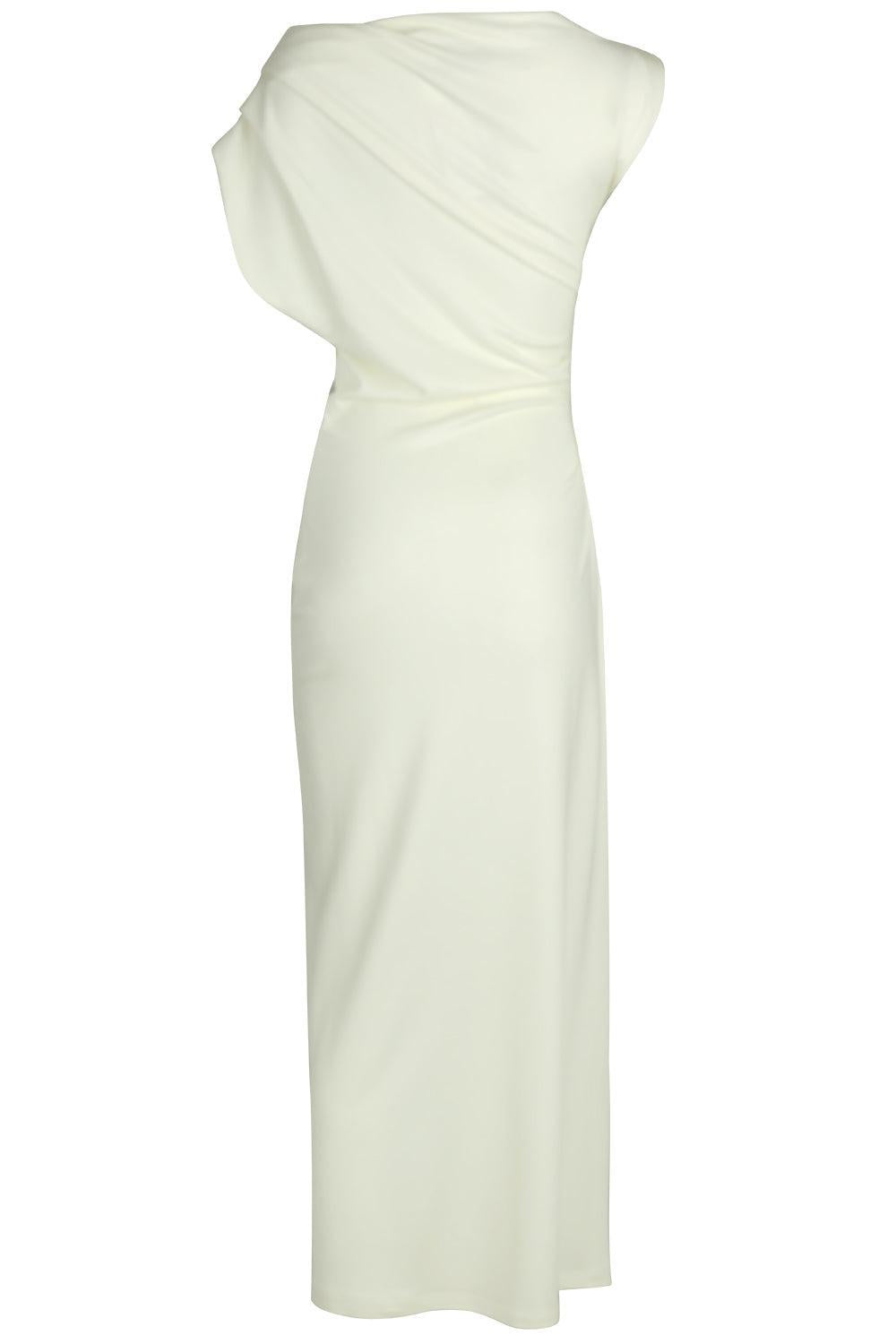 Off Shoulder Foxglove Drape Dress-BUTTRMLT-4-CLOTHINGDRESSCASUAL-OSCAR DE LA RENTA