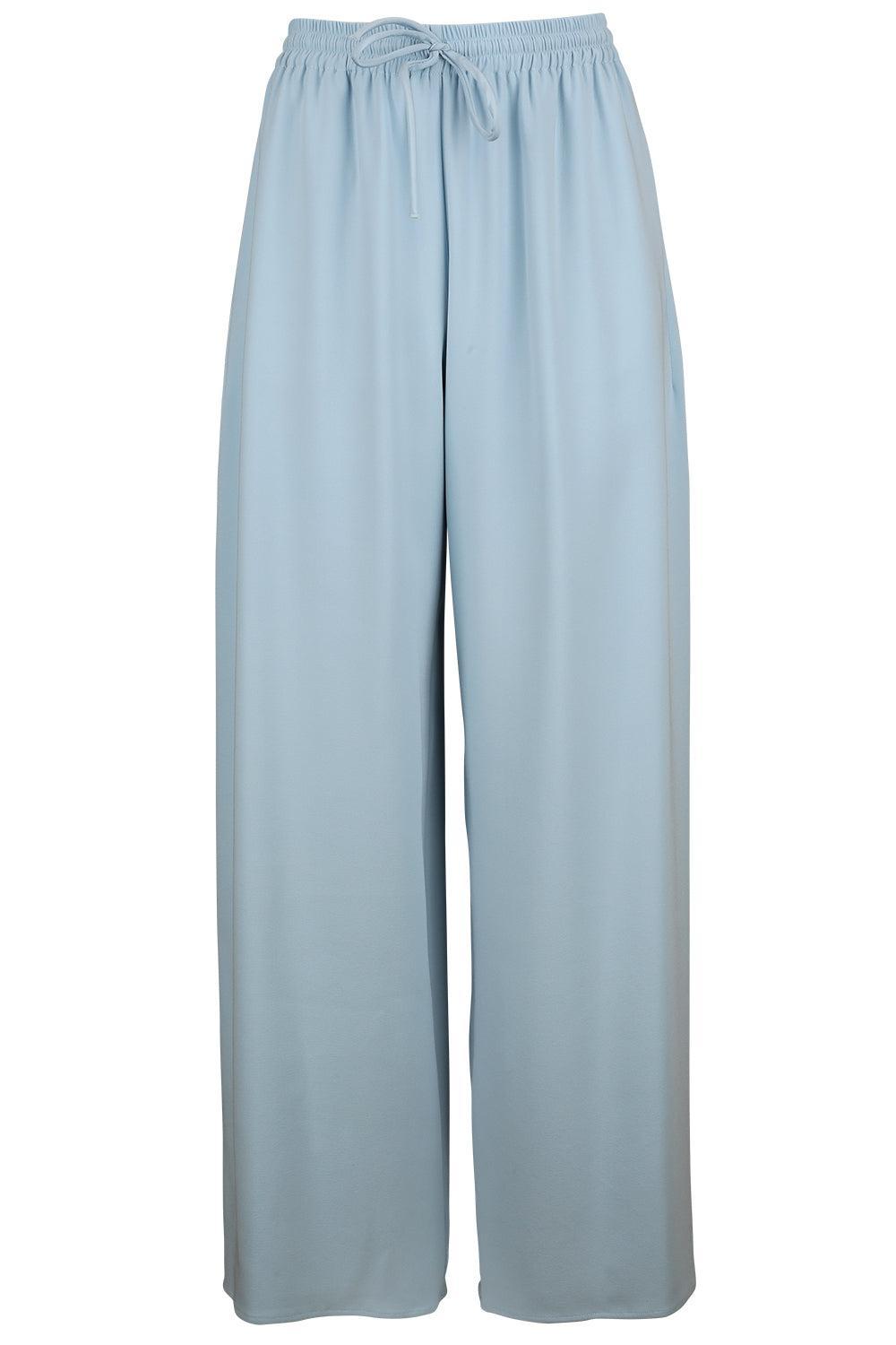 Tie Waist Pant-SKY-4-CLOTHINGPANTWIDE LEG-OSCAR DE LA RENTA
