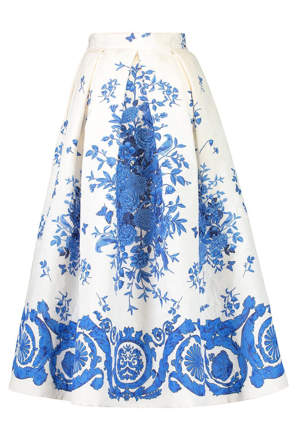 Luna Midi Skirt - White-WHT AZUR-40-CLOTHINGSKIRTMIDI-LUNATICA