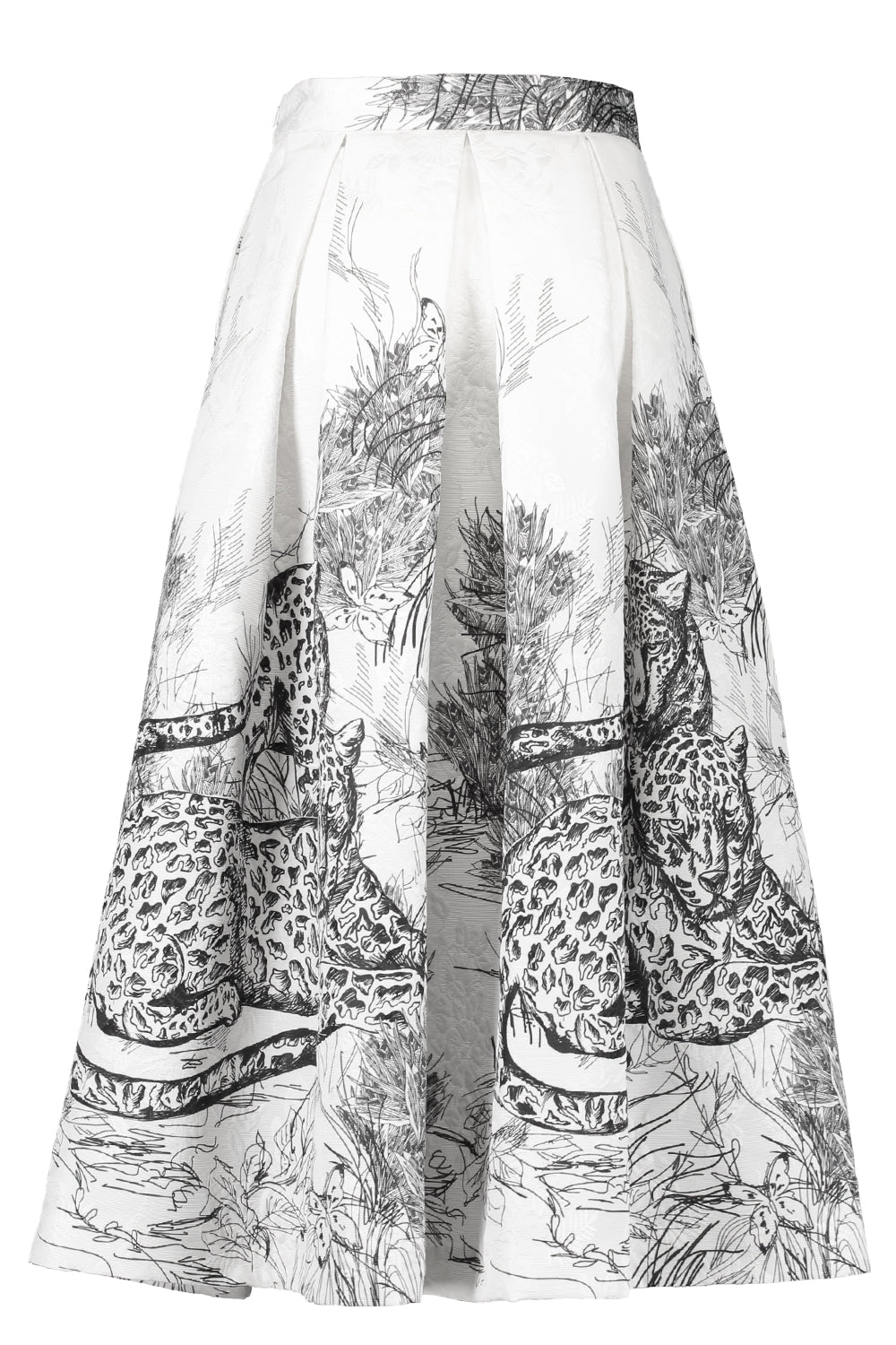 Luna Midi Skirt - Black-WHITE/BLACK-40-CLOTHINGSKIRTMIDI-LUNATICA