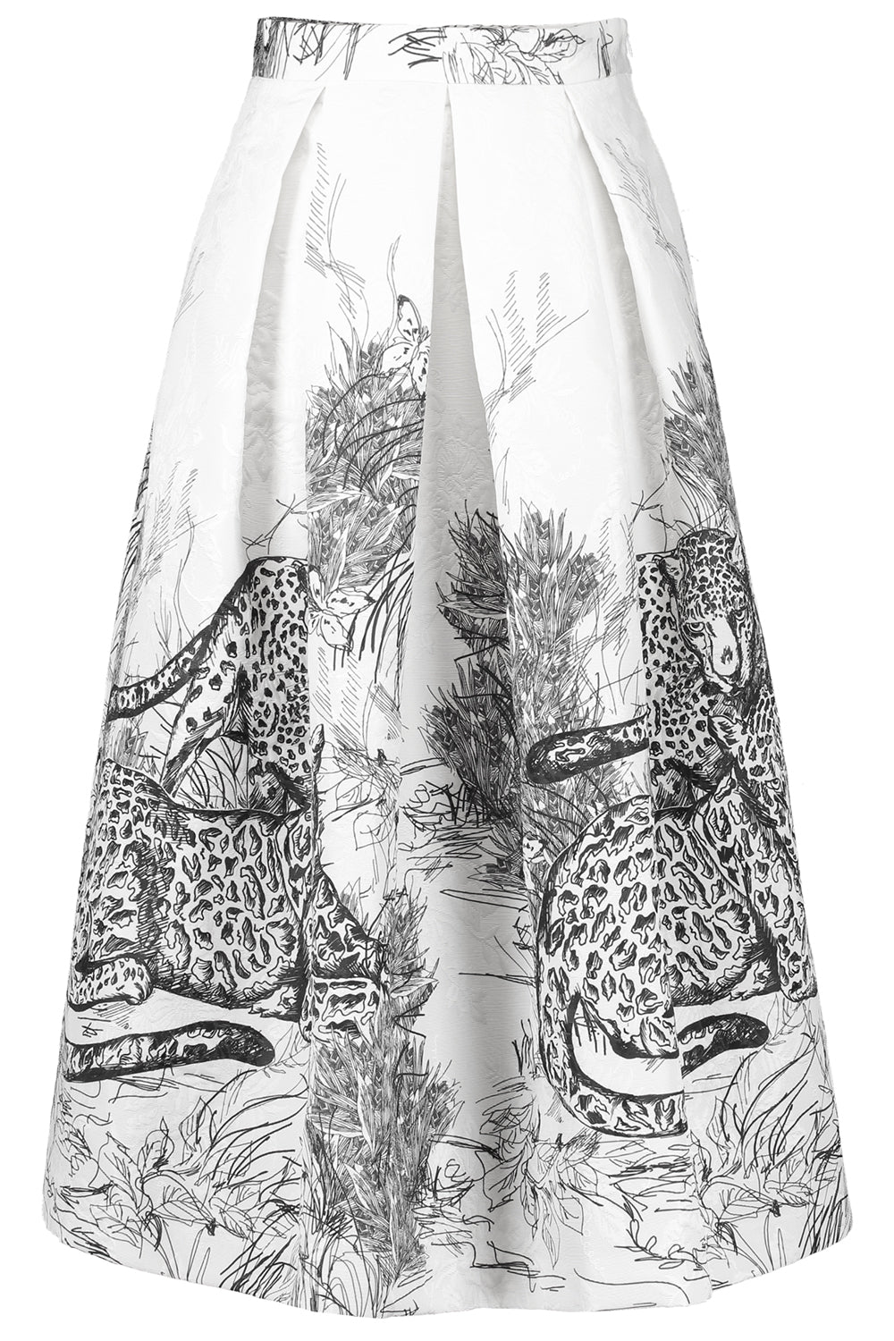 Luna Midi Skirt - Black-WHITE/BLACK-40-CLOTHINGSKIRTMIDI-LUNATICA