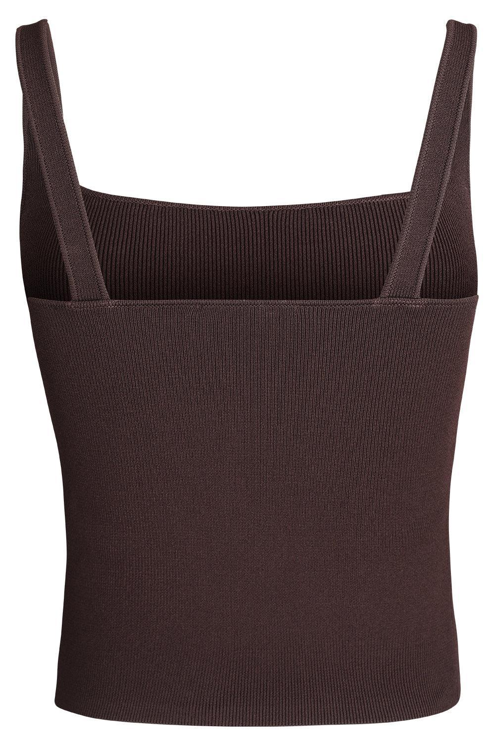 Knit Square Camisole-CHOCOLATE-XS-CLOTHINGDRESSCASUAL-SCANLAN THEODORE