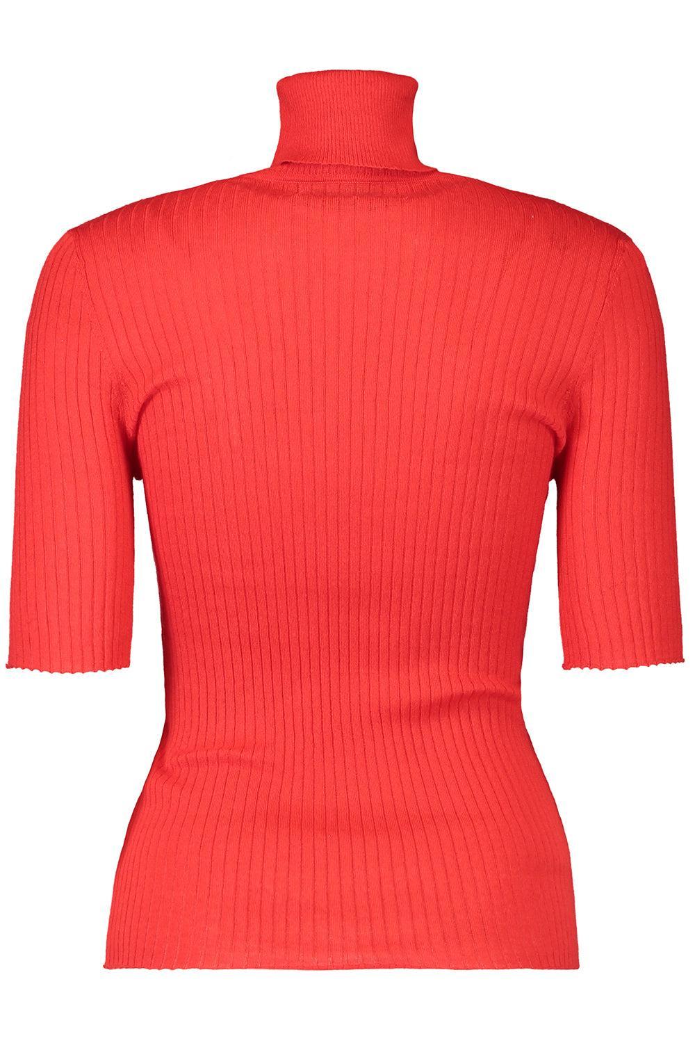 Short Sleeve Turtleneck Top-RED-XS-CLOTHINGTOPKNITS-SPRWMN