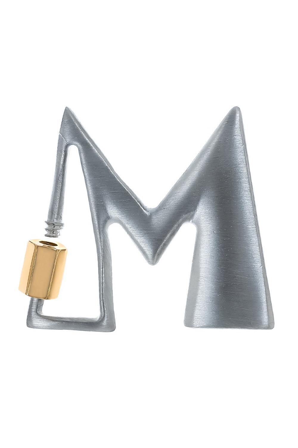 Large Mixed Metal Initial Lock-SILVER-JEWELRYFINE JEWELPENDANT-MARLA AARON