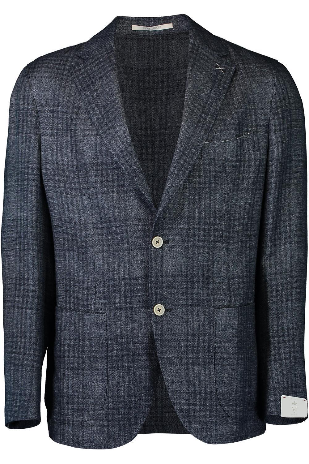 Single Breasted Soft Jacket - Blue-BLUE-50-MENSCLOTHINGJACKET-ELEVENTY