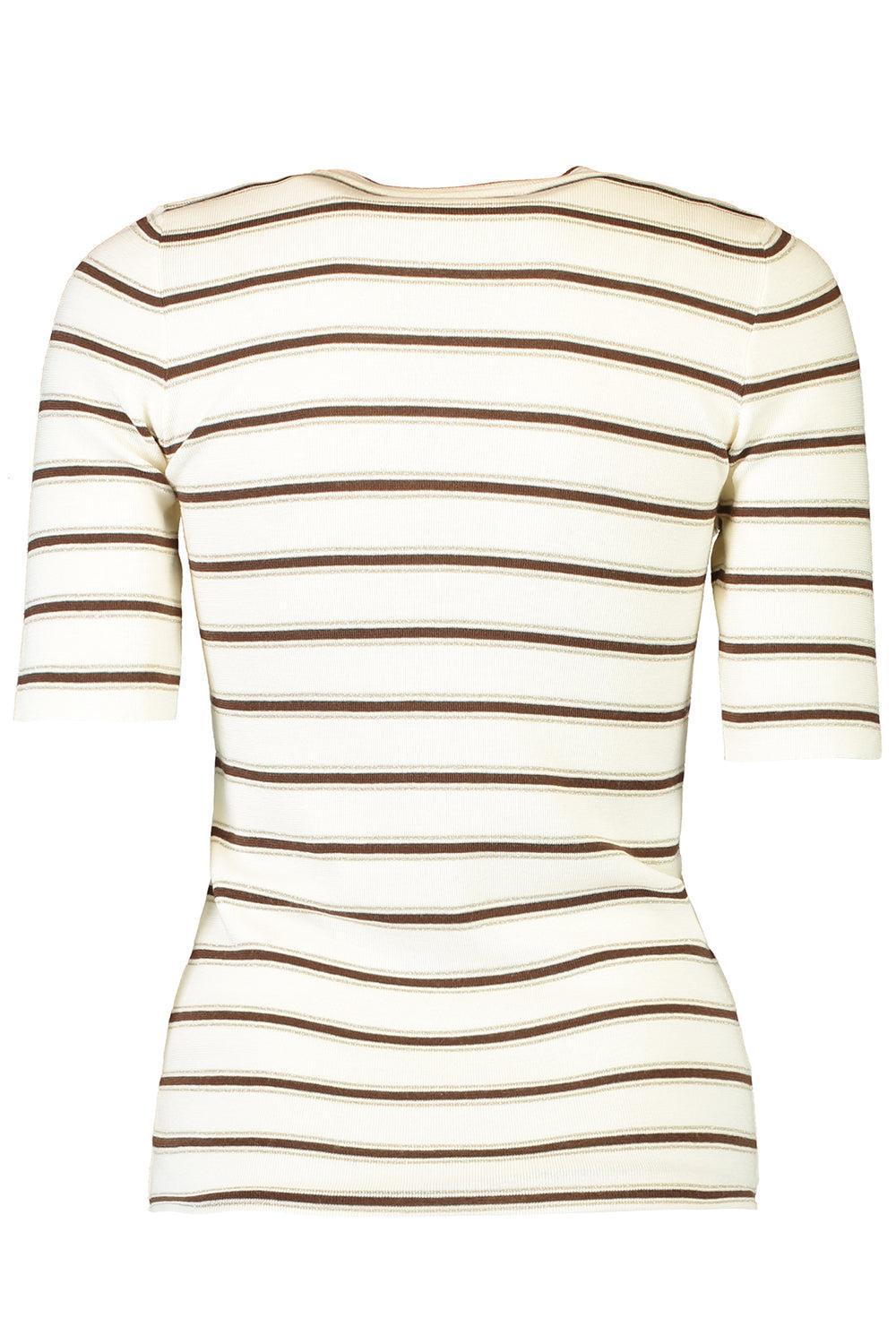 Short Sleeve Striped Knit-WHITE-XS-CLOTHINGTOPKNITS-BRUNELLO CUCINELLI