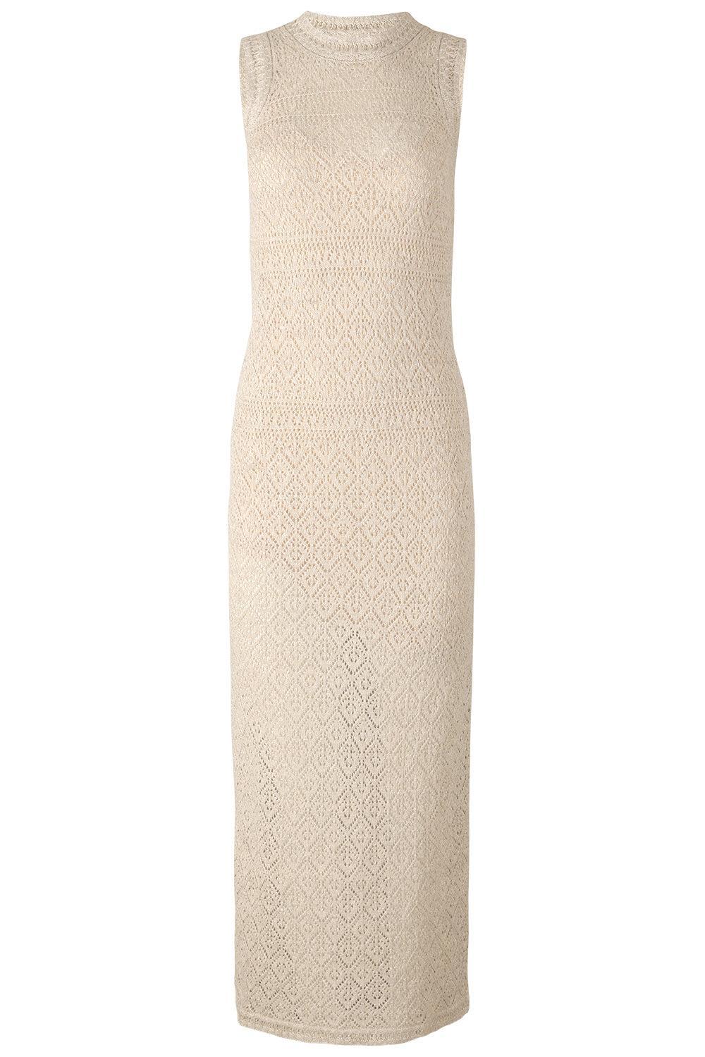 Sleeveless Knit Midi Dress - Cream-CREAM-XS-CLOTHINGDRESSCASUAL-ELEVENTY