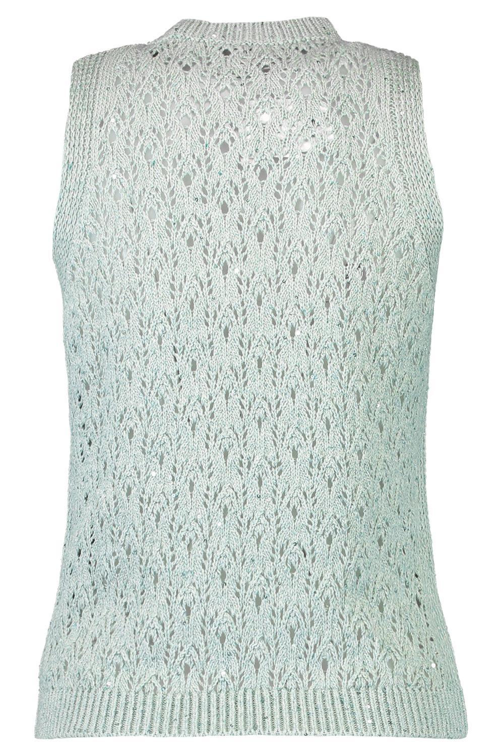 Sleeveless Knit Top-GREEN-XS-CLOTHINGTOPKNITS-ELEVENTY